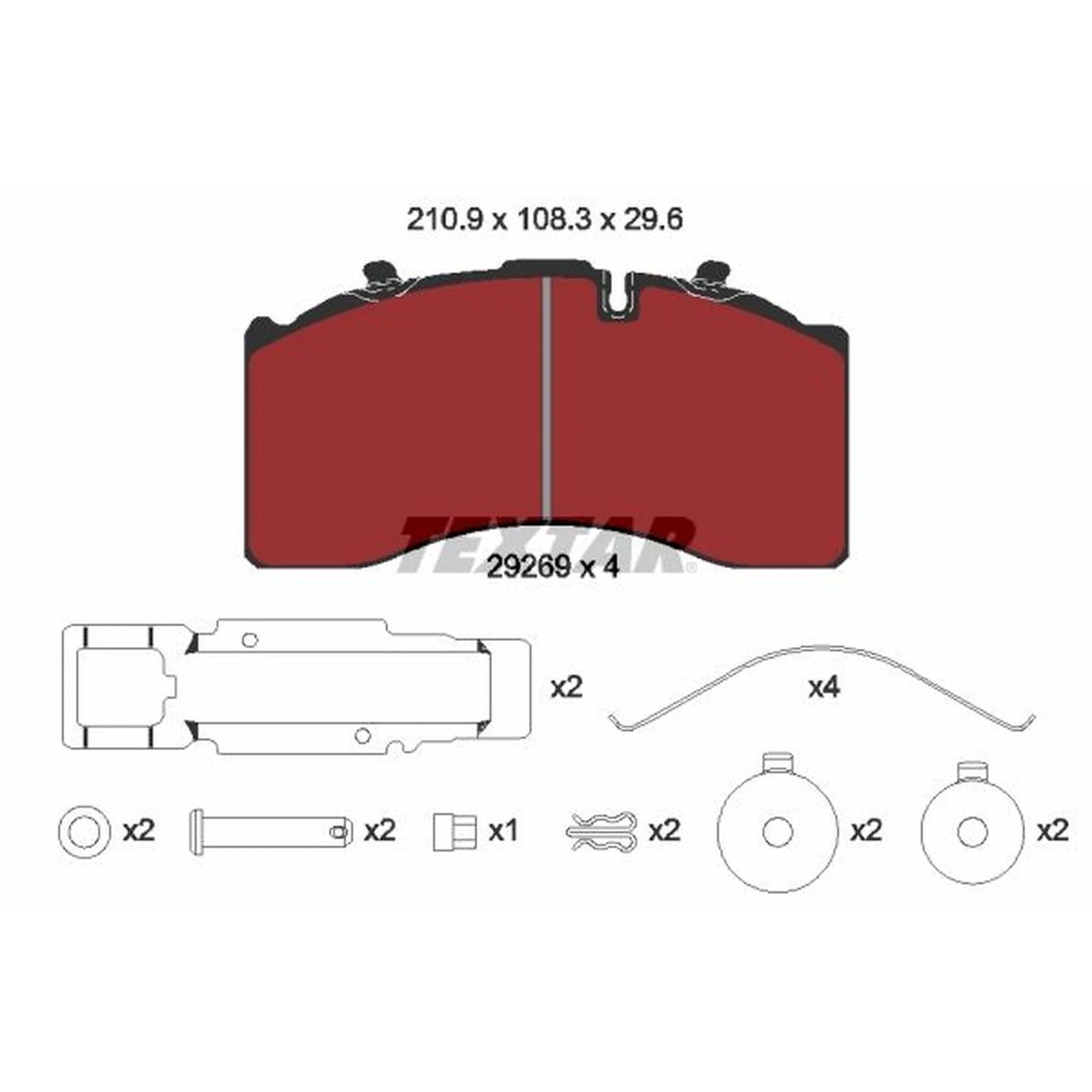 Textar Brake Pad Set 2926901