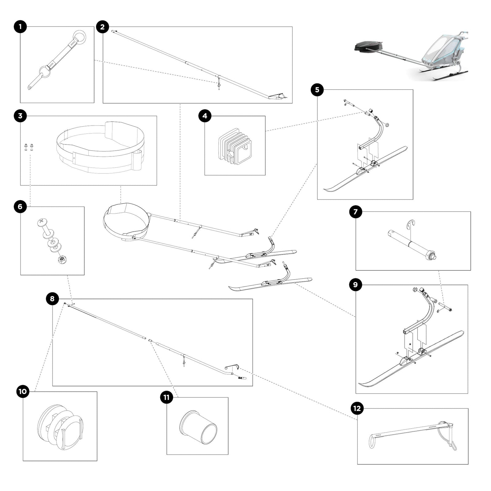 Thule Clevis Axle with C-clip 1 Pack