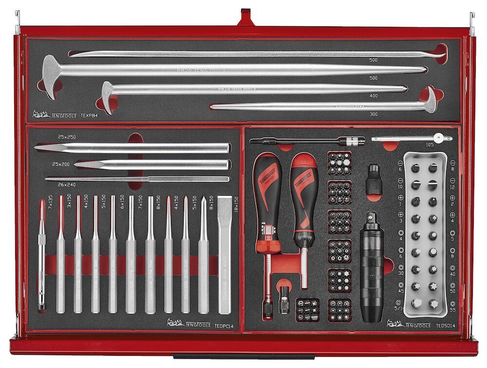 Teng Tools 26" PRO35™ stack FOAM tool kit 418 pieces red