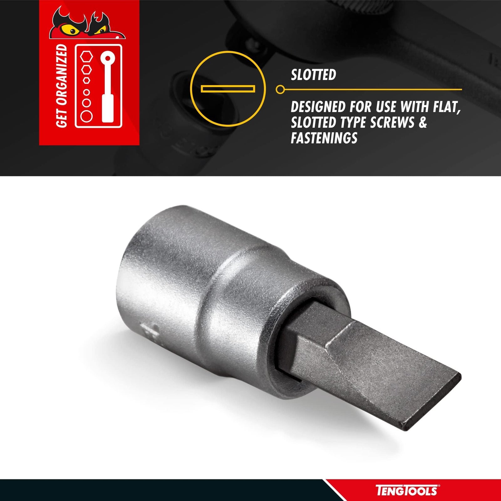 Teng Tools 1/4" Flat Bit Socket 4mm