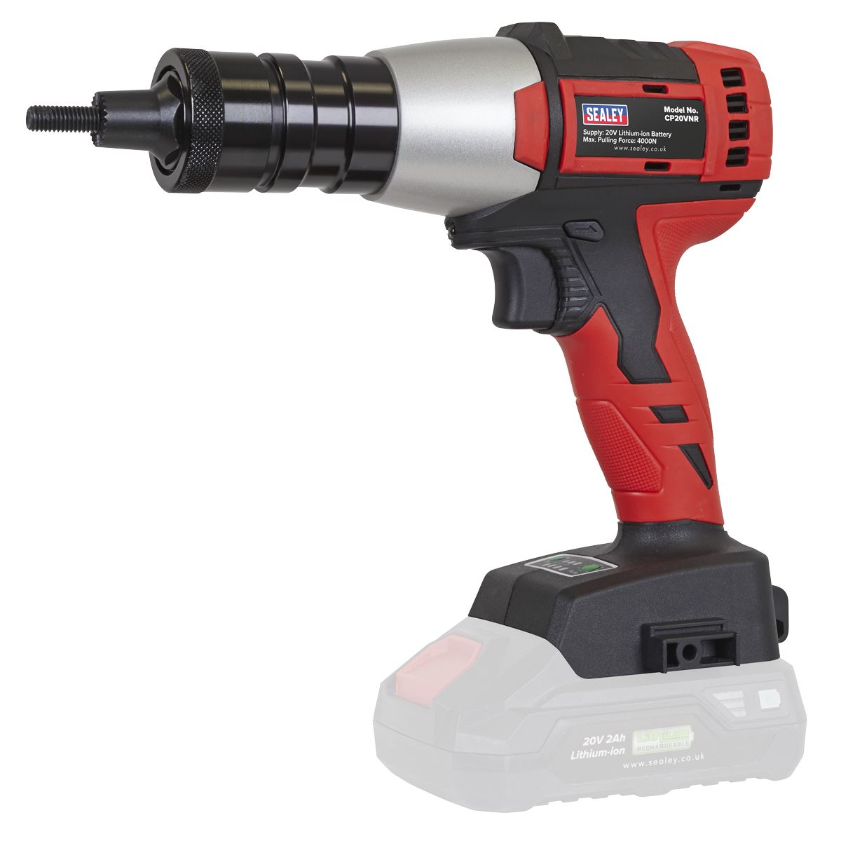 Sealey SV20 Series Brushless Cordless Nut Riveter 20V 2Ah CP20VNRKIT1