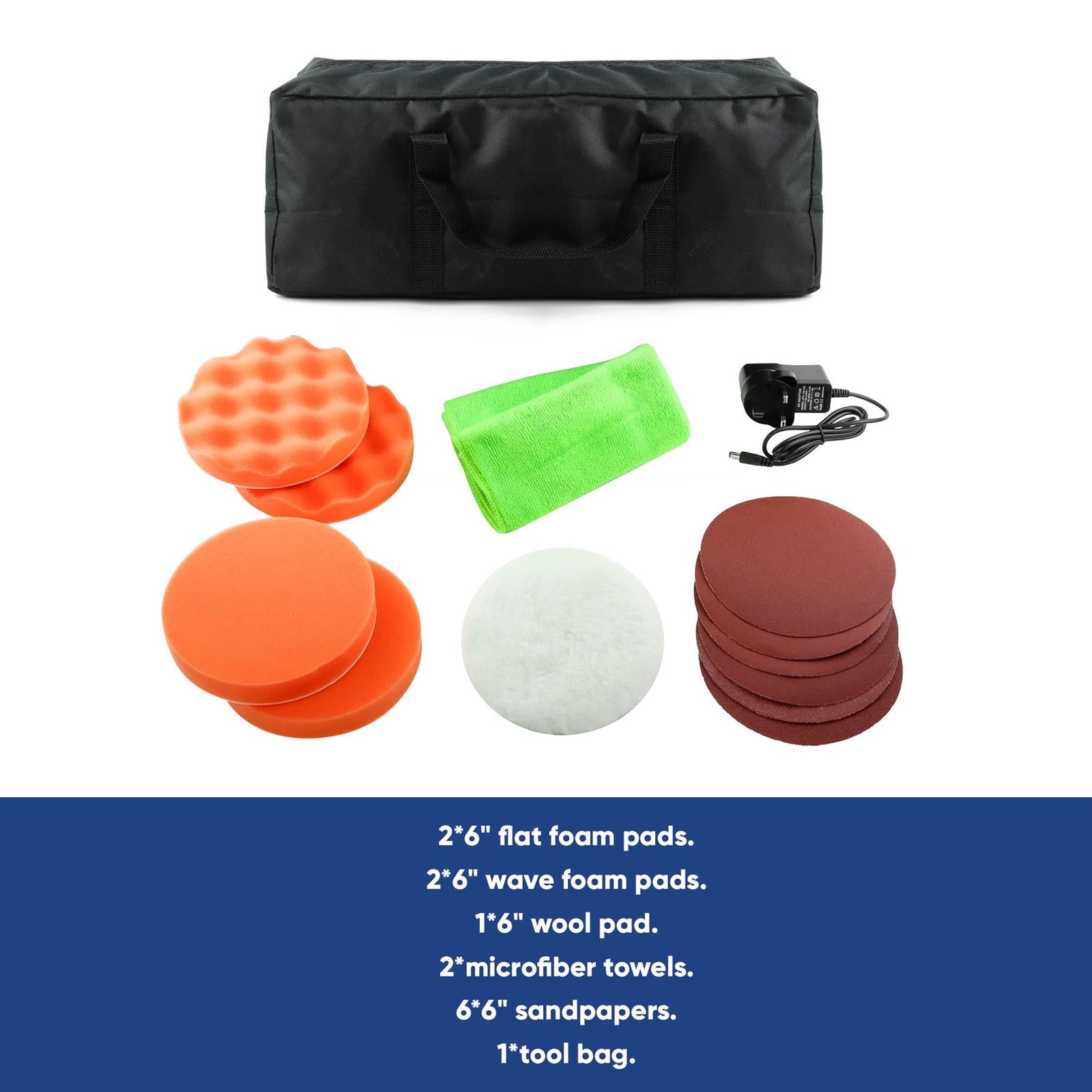 Portable Cordless Car Polisher Buffer Sander Polishing Machine Kit SWCP3
