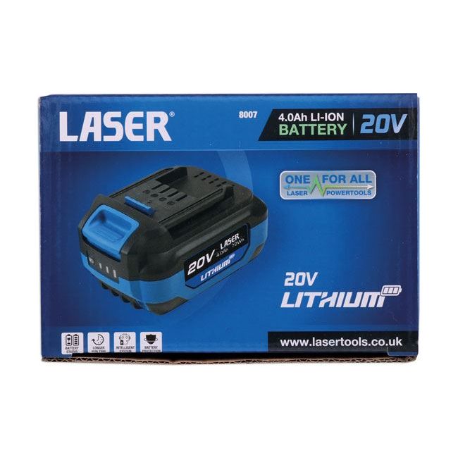 Laser 20V 4.0Ah Li-ion Battery 'One Battery Powers All' 8007