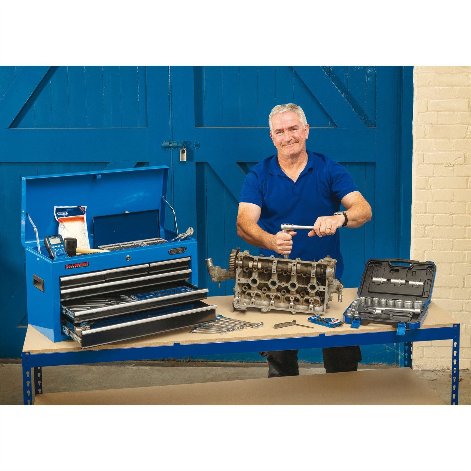 Draper Steel Workbench, 1800 x 600 x 900mm 24913