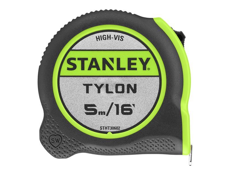 STANLEY Hand Tools Hi-Vis Tylon Tape Measure 5m (16ft) (Width 25mm)