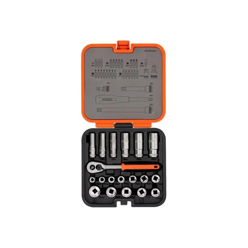 Bahco S51MC3H 3/8in Drive Standard and Deep Socket & 1/4in Bit Set, 51 Piece
