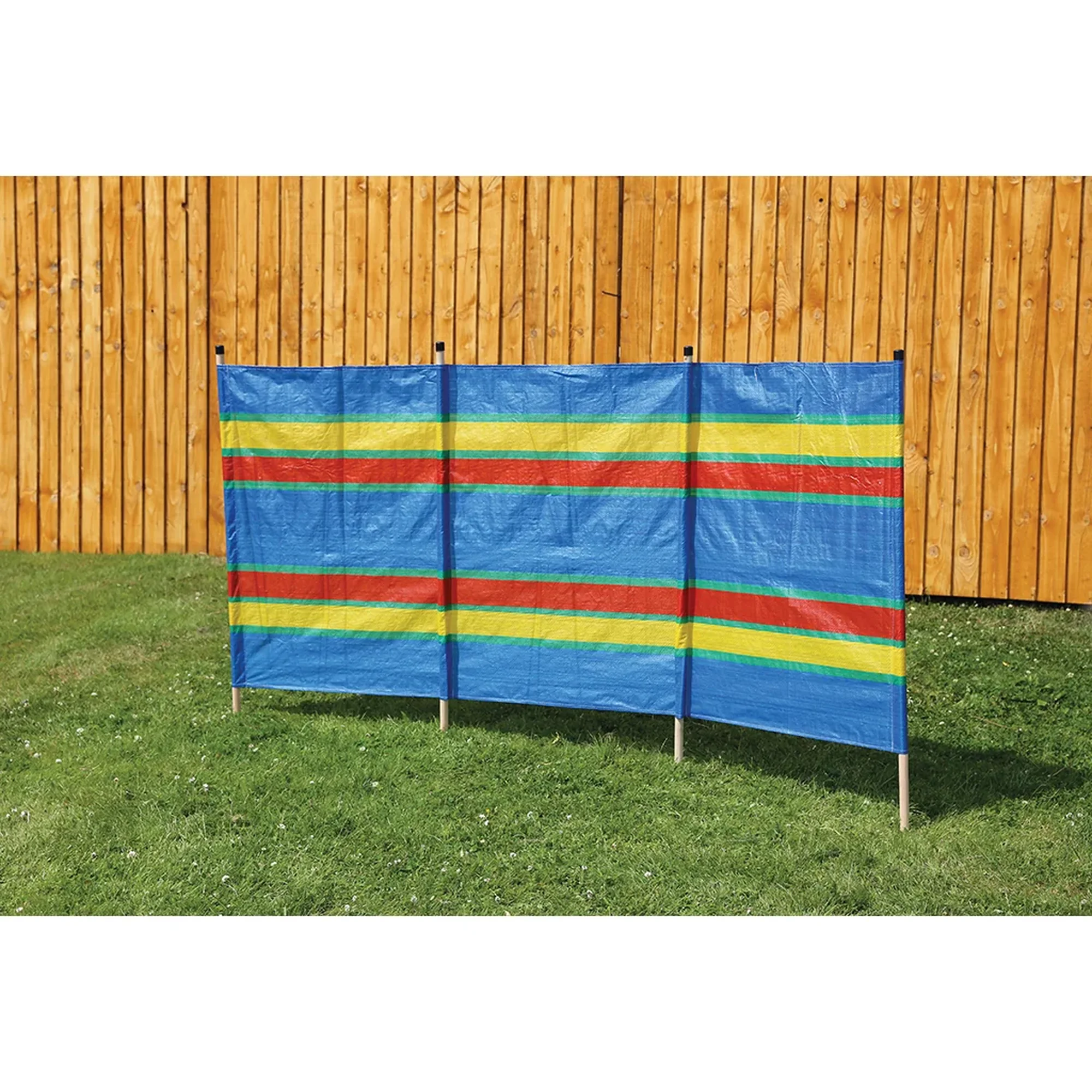 Unbranded 4 Pole Multicoloured Polythene Windbreak - 1.606 kg