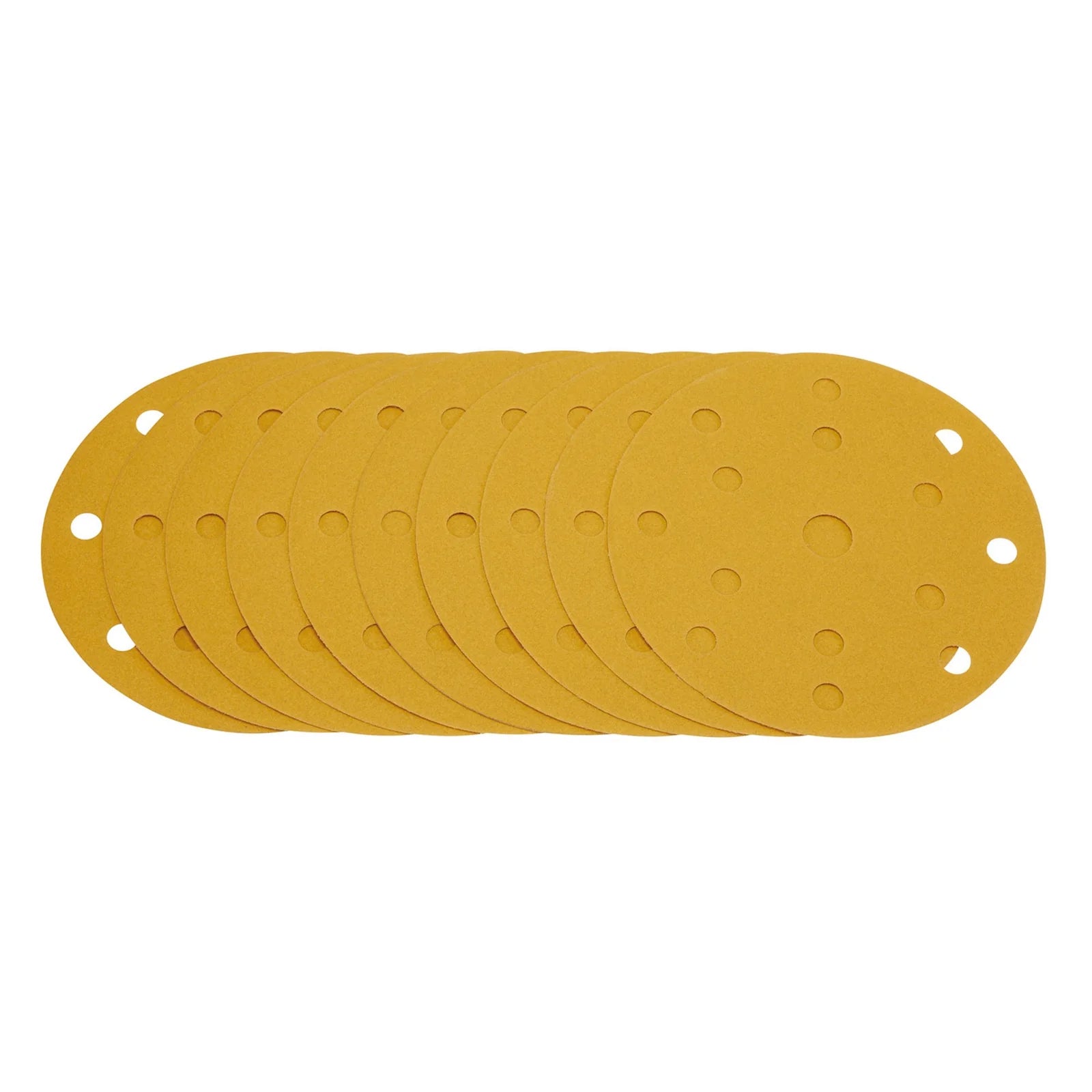 Draper Gold Sanding Discs with Hook & Loop, 150mm, 240 Grit, 15 Dust Extraction