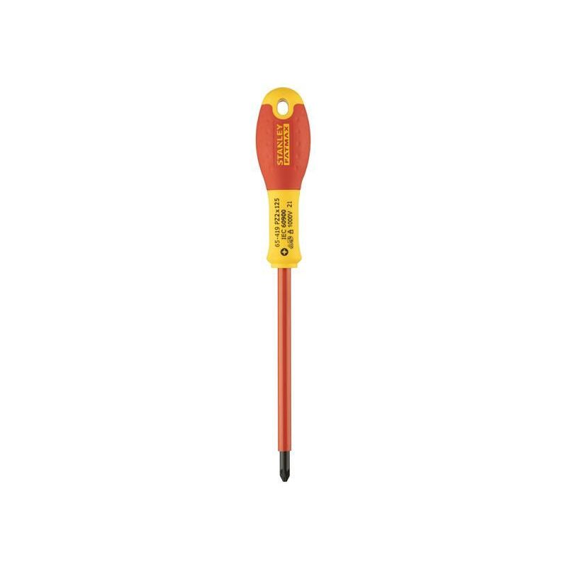 Stanley® Hand Tools FatMax® VDE Insulated Screwdriver Pozidriv Tip PZ2 x 125mm