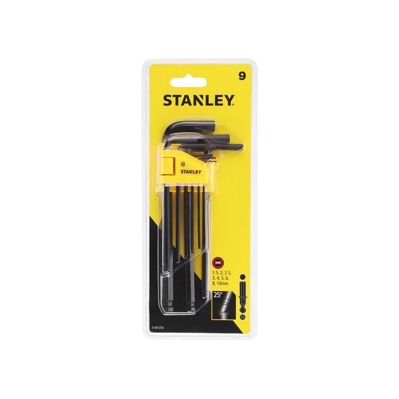 Stanley® Hand Tools Metric Ball End Hexagon Key Set, 9 Piece