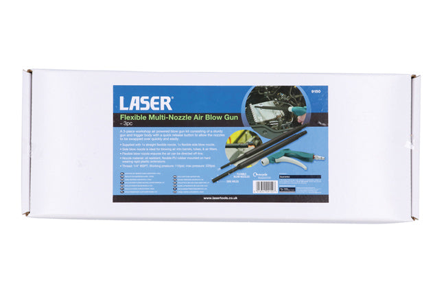 Laser Flexible Multi-Nozzle Air Blow Gun 3pc