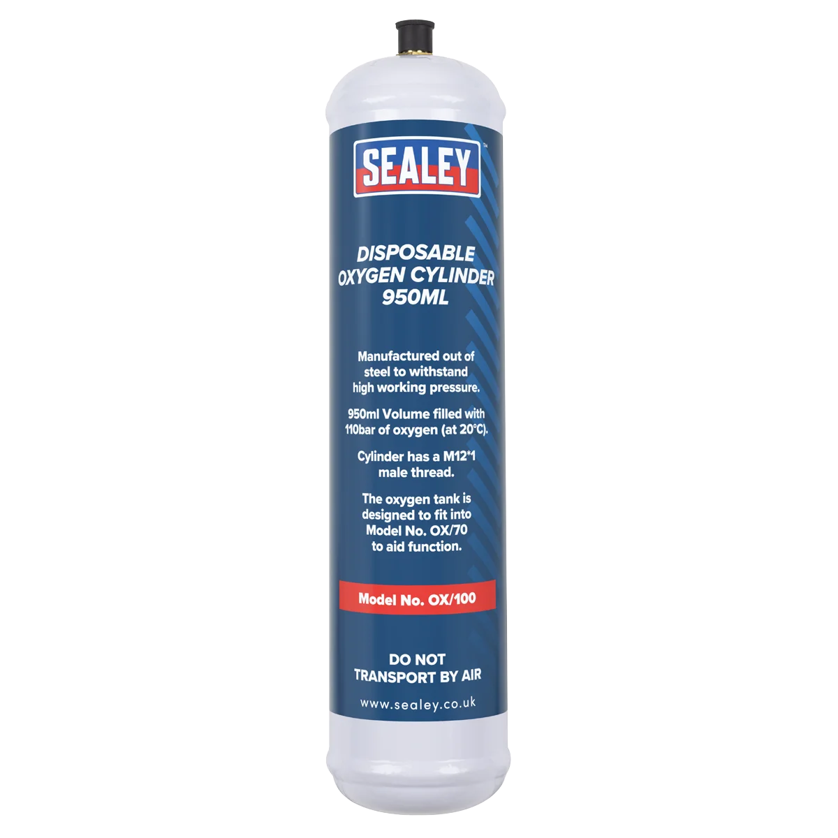 Sealey Disposable Oxygen Cylinder 950ml Pack of 6