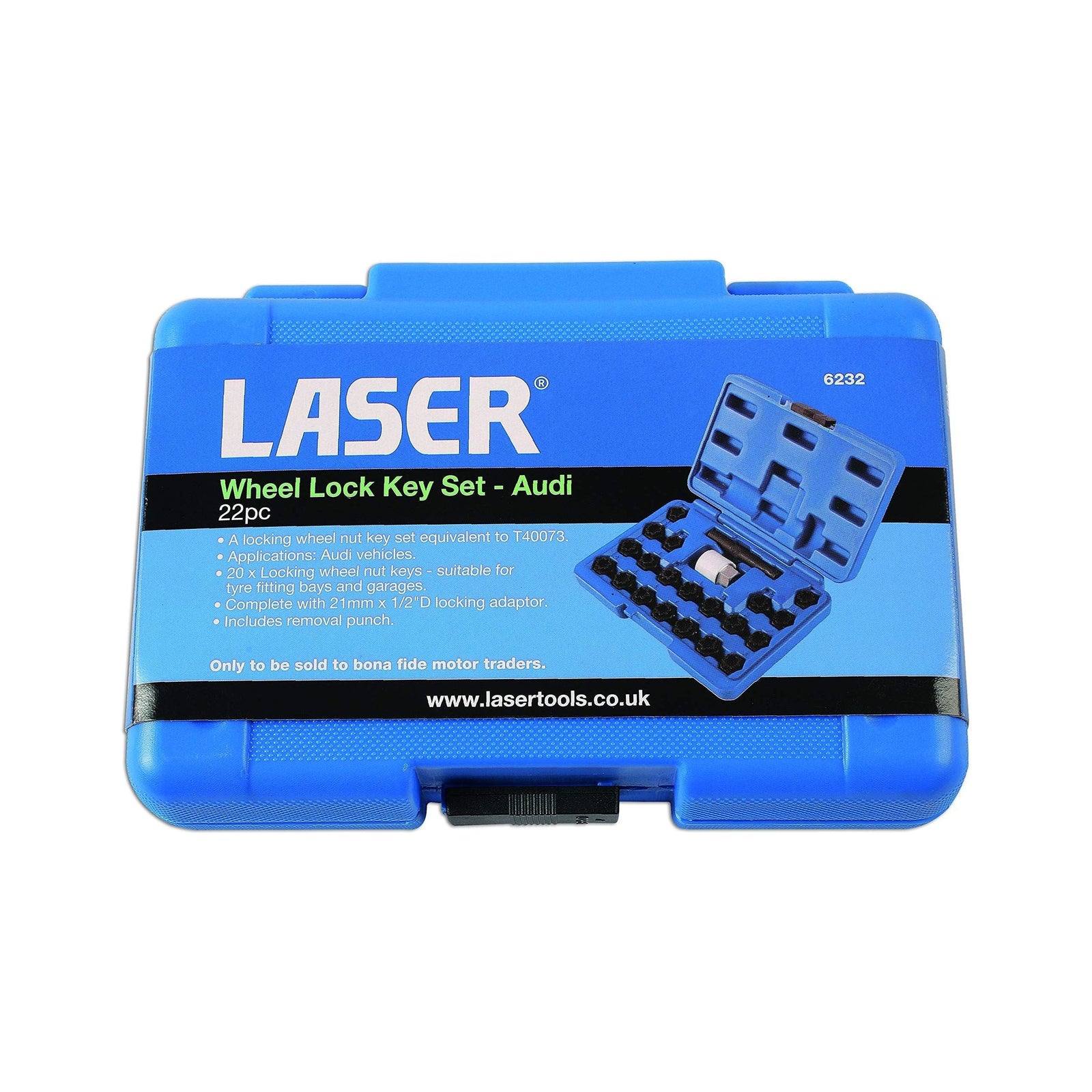 Laser Locking Wheel Nut Key Set 22pc - for Audi 6232