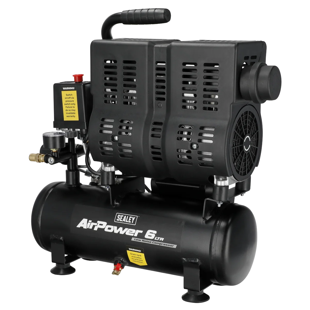 Sealey SAC6000S 6L Direct Drive Air Compressor 1hp Low Noise