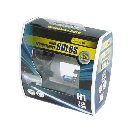 2x H1 Car Headlamp Upgrade Bulb 50% Brighter Headlight Performance