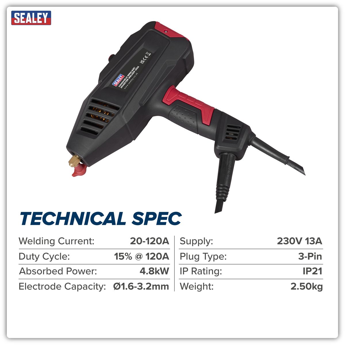 Sealey Portable Handheld Winch 500kg Pulling Force 230V