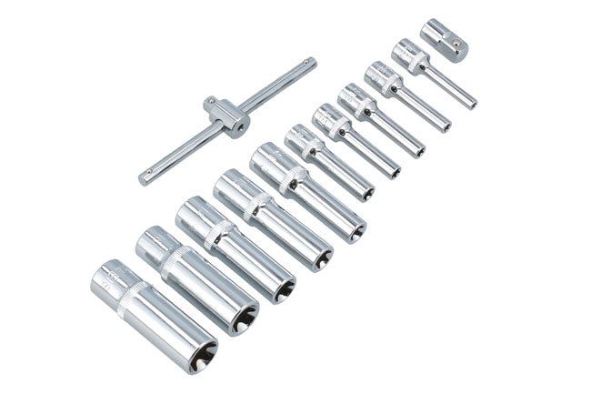 Laser Deep E-Socket Set 1/4" & 3/8"D 12pc