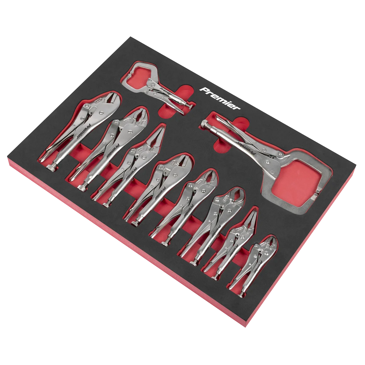 Sealey Premier Locking Pliers Set 10 Piece with Foam Tray AK6802