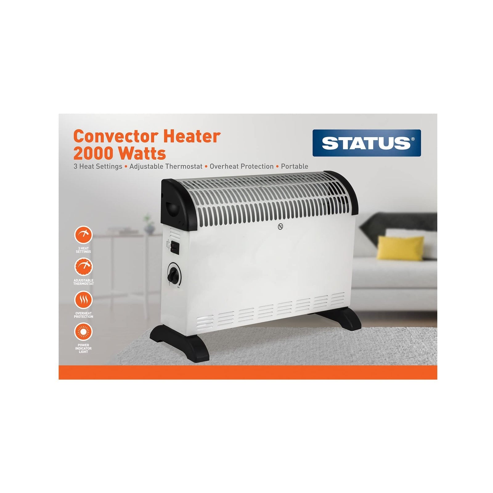 Status Convector Heater 2000w White CONH-2000W1PKB
