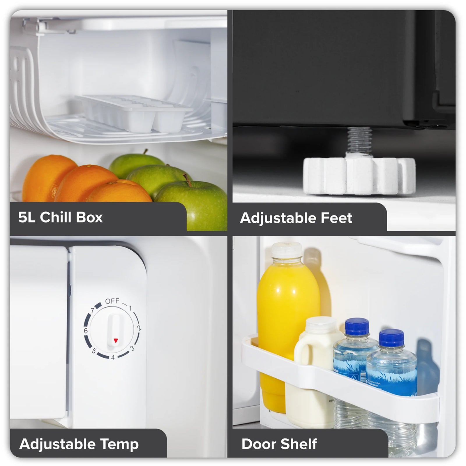 Baridi Tabletop Fridge DH257 46L Capacity with Ice Box