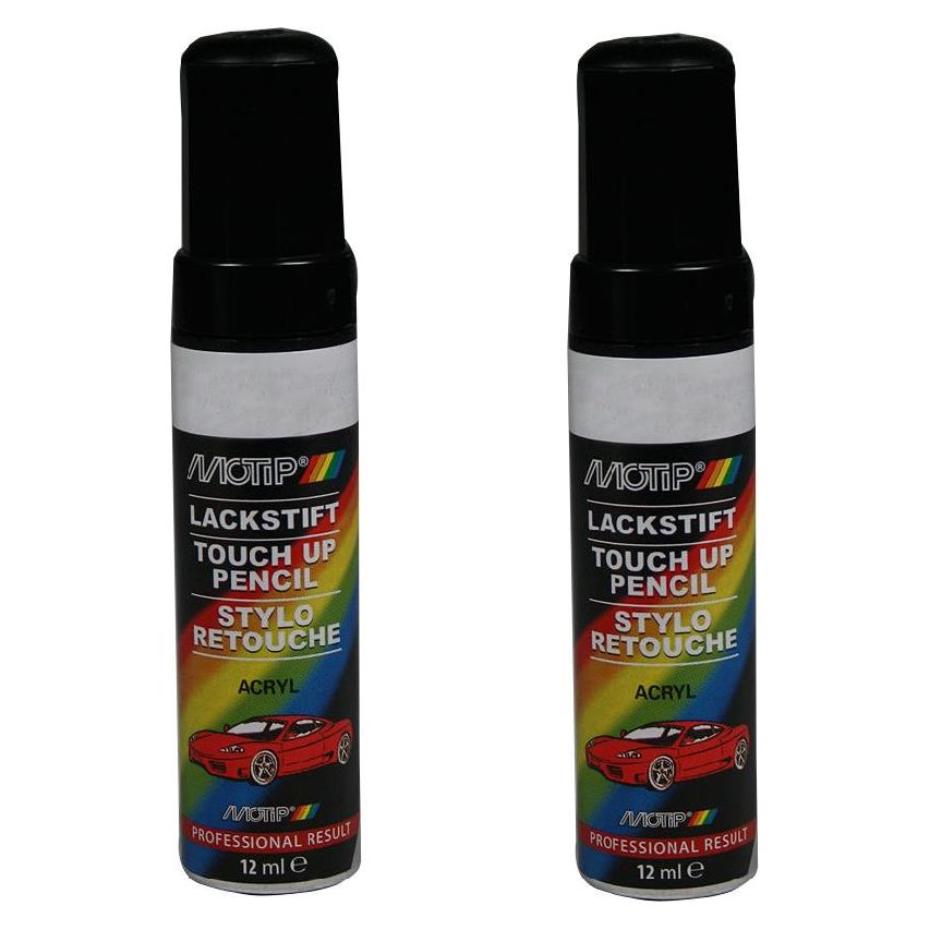 2 x  Motip Gloss Black Touch Up Pen Acrylic High Quality Alloy Wheels Scratches