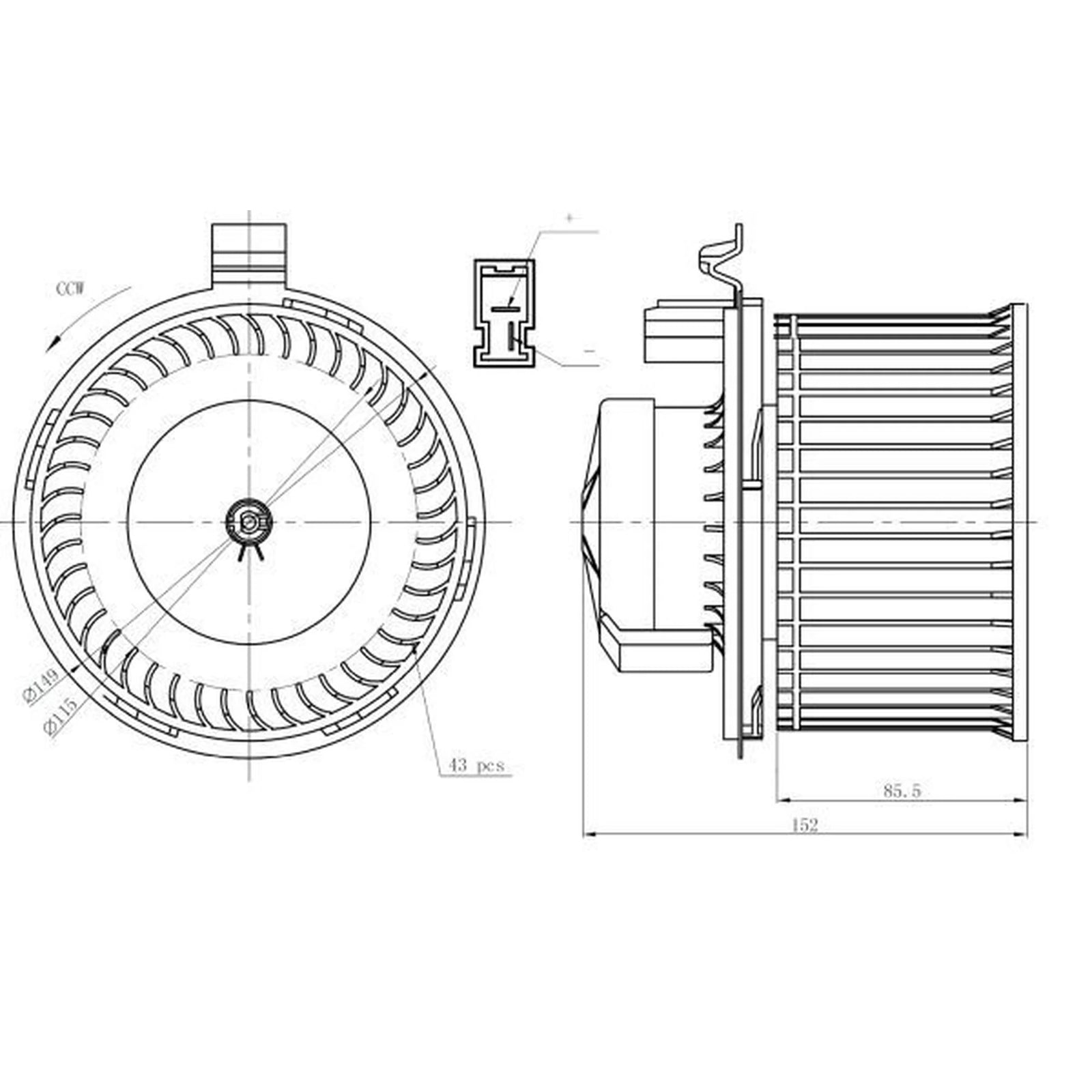 NRF Heater Blower Fan Rear 34292