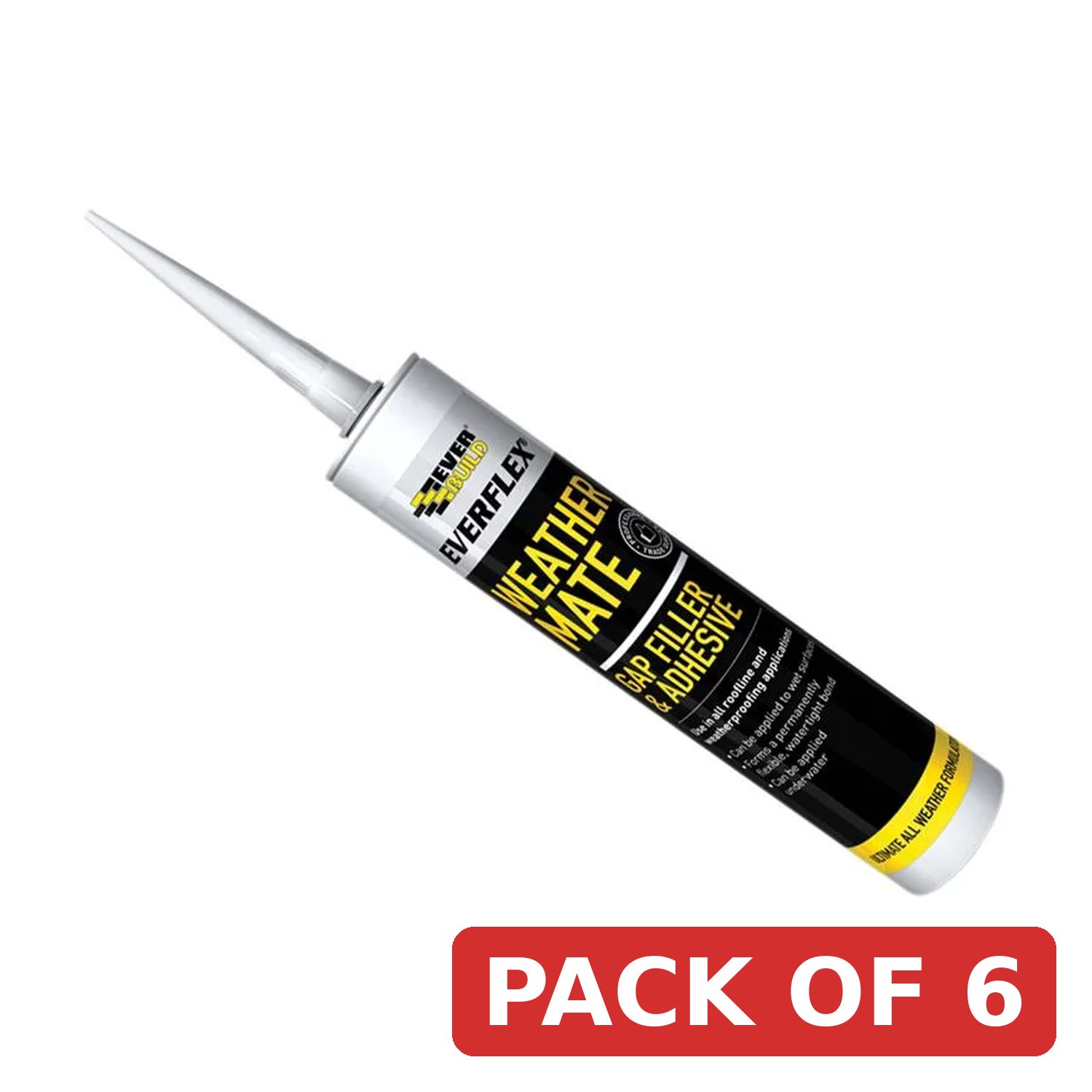Everbuild Sika Weather Mate Multi-Use Gap Filler & Adhesive Black 295ml