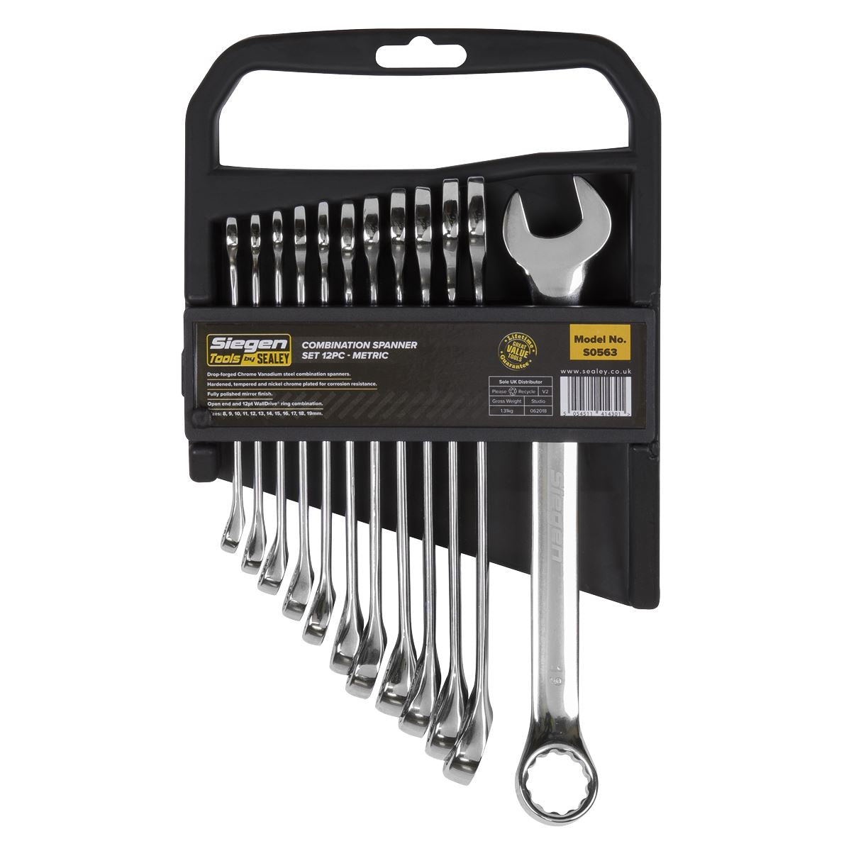 Seigen by Sealey Combination Spanner Set 12pc Metric S0563