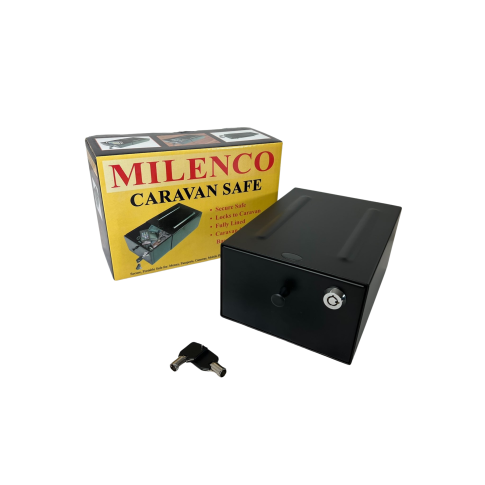 Milenco Caravan Safe – Floor-Mount Security Box with Fitting Kit (10×15×22cm), 2 Keys (1427)