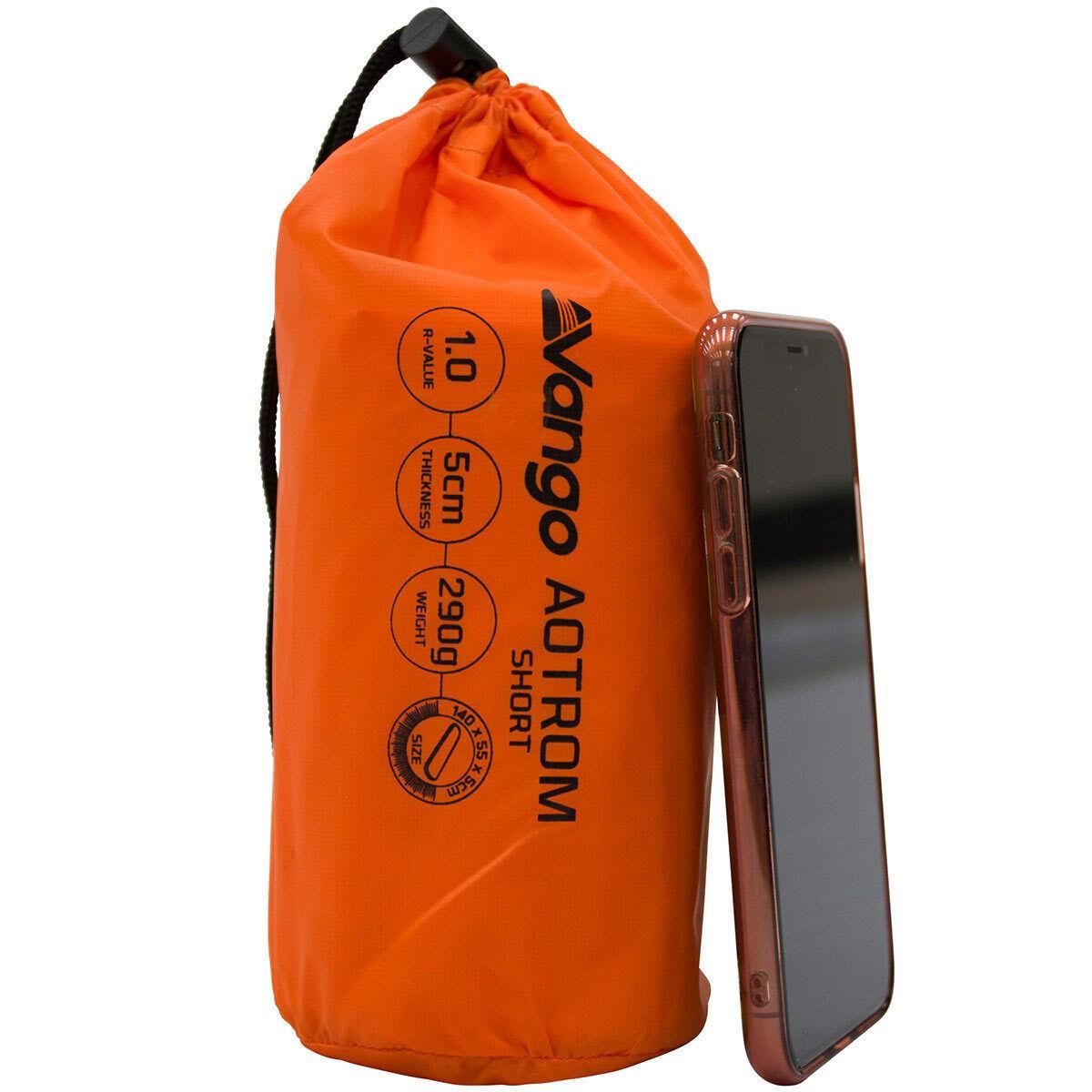 Vango Aotrom Short 5cm Sleeping Mat Orange Single Camping Backpacking