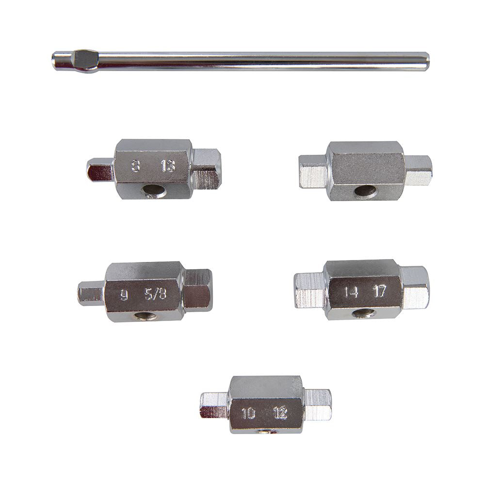 Silverline Oil Drain Plug Key Set 6pc Double Ended Sump Gearbox Hex Square