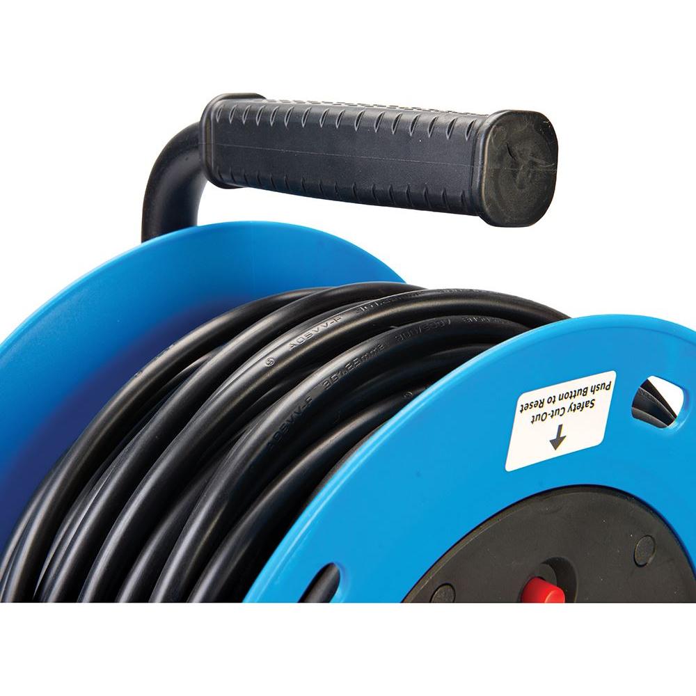Powermaster Cable Reel Freestanding 13A 230V 2-Gang 25m