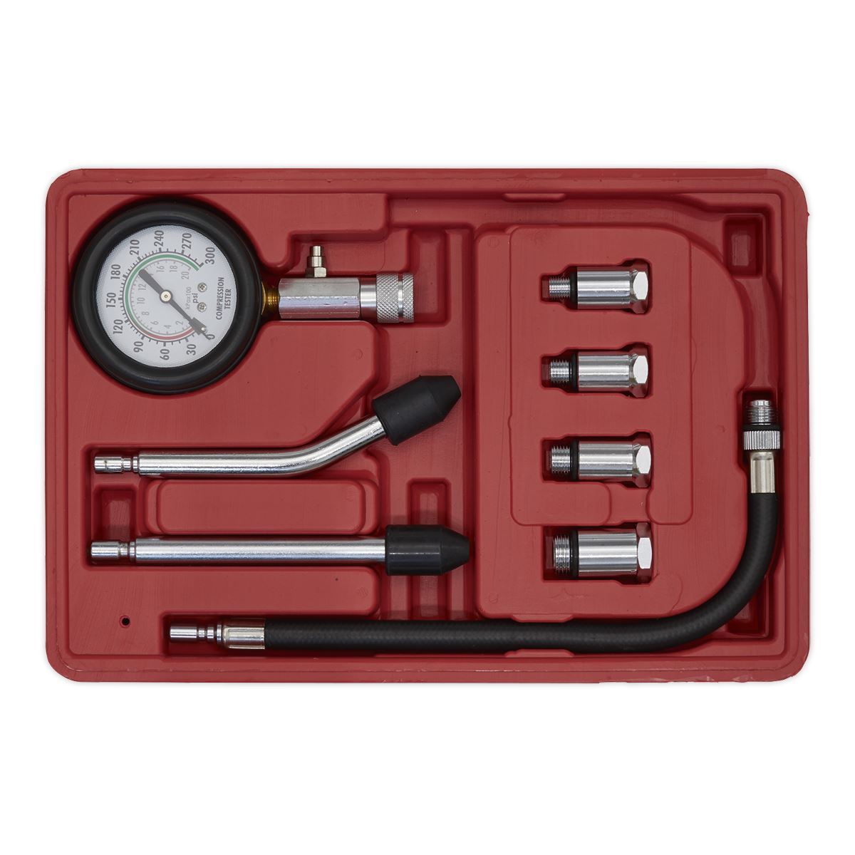 Sealey Petrol Engine Compression Testing Test Kit Tool 8pc
