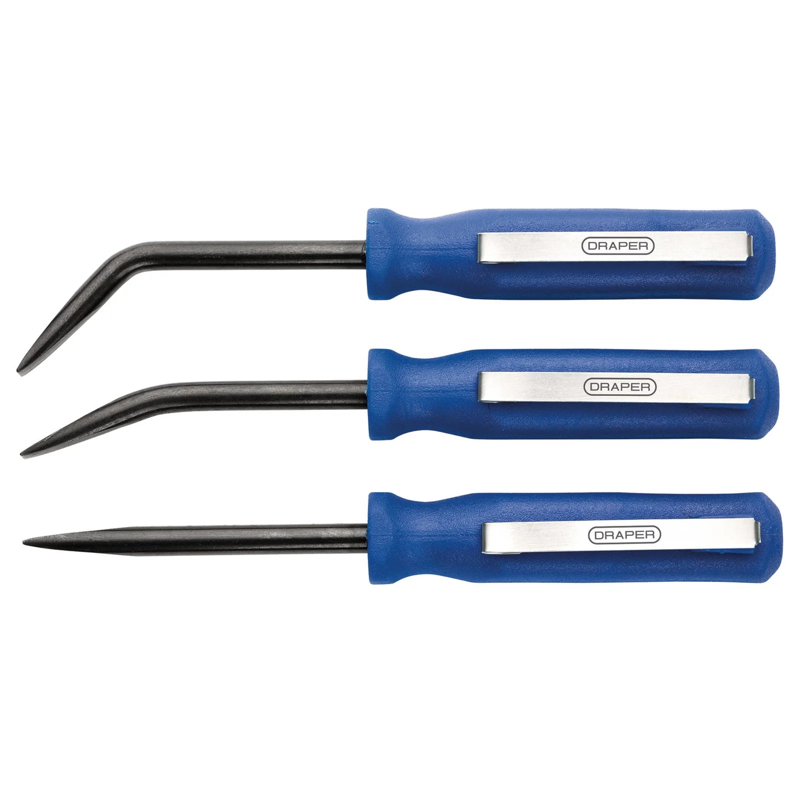 Draper Mini Pry Bar Set, 125mm, Blue (3 Piece) - MPBS3 BLUE
