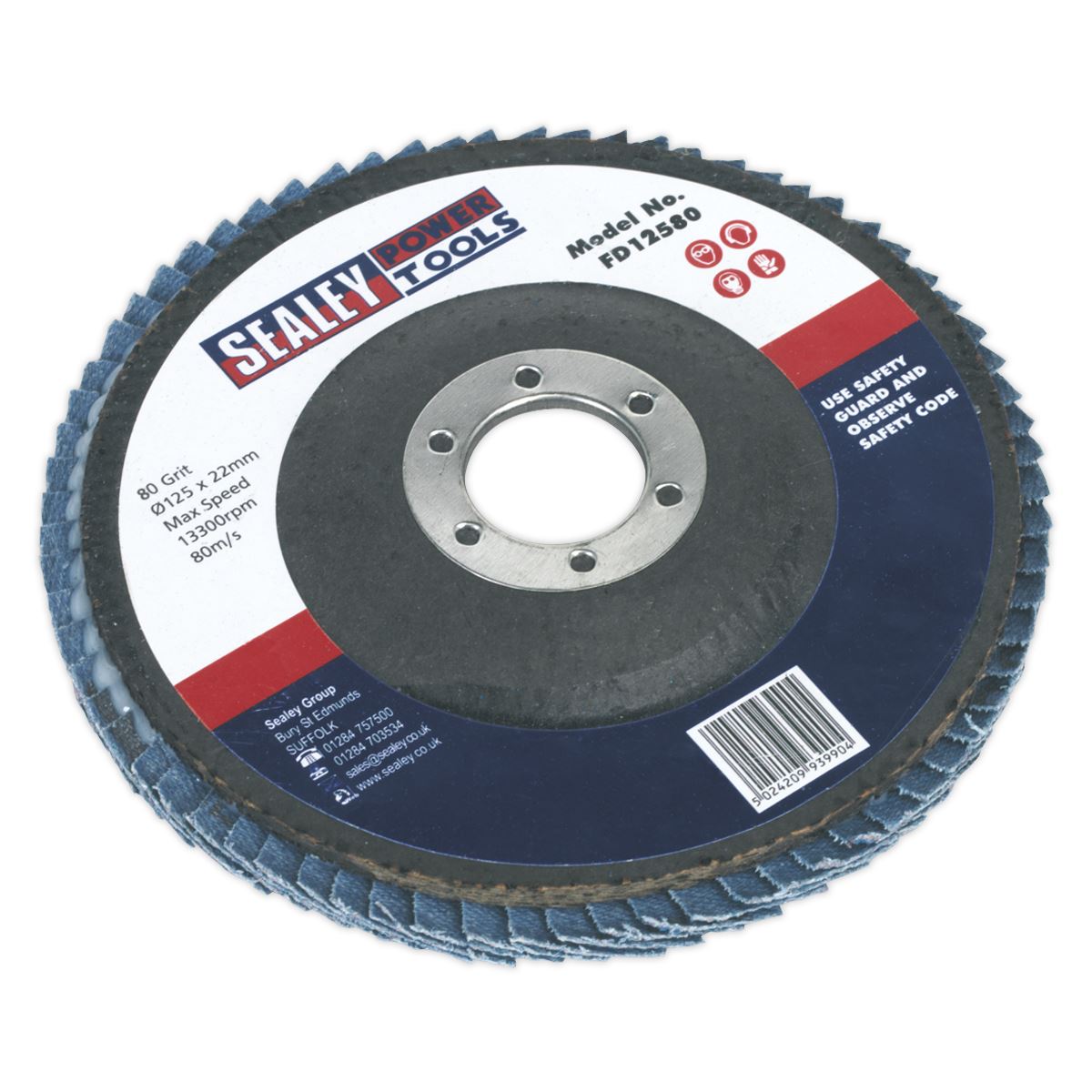 Sealey Flap Disc Zirconium 125mm 22mm Bore 80Grit FD12580