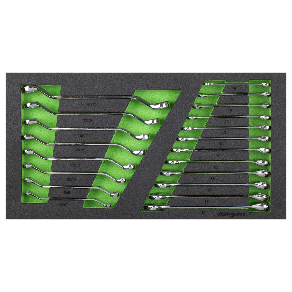 Siegen Siegen Combination & Deep Offset Spanner Set with Tool Tray 20pc S01273