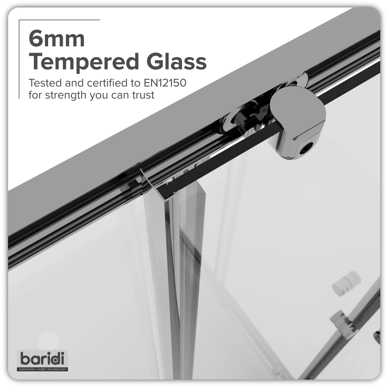 Baridi Corner Shower Entry Enclosure 900x900mm Chrome DH299