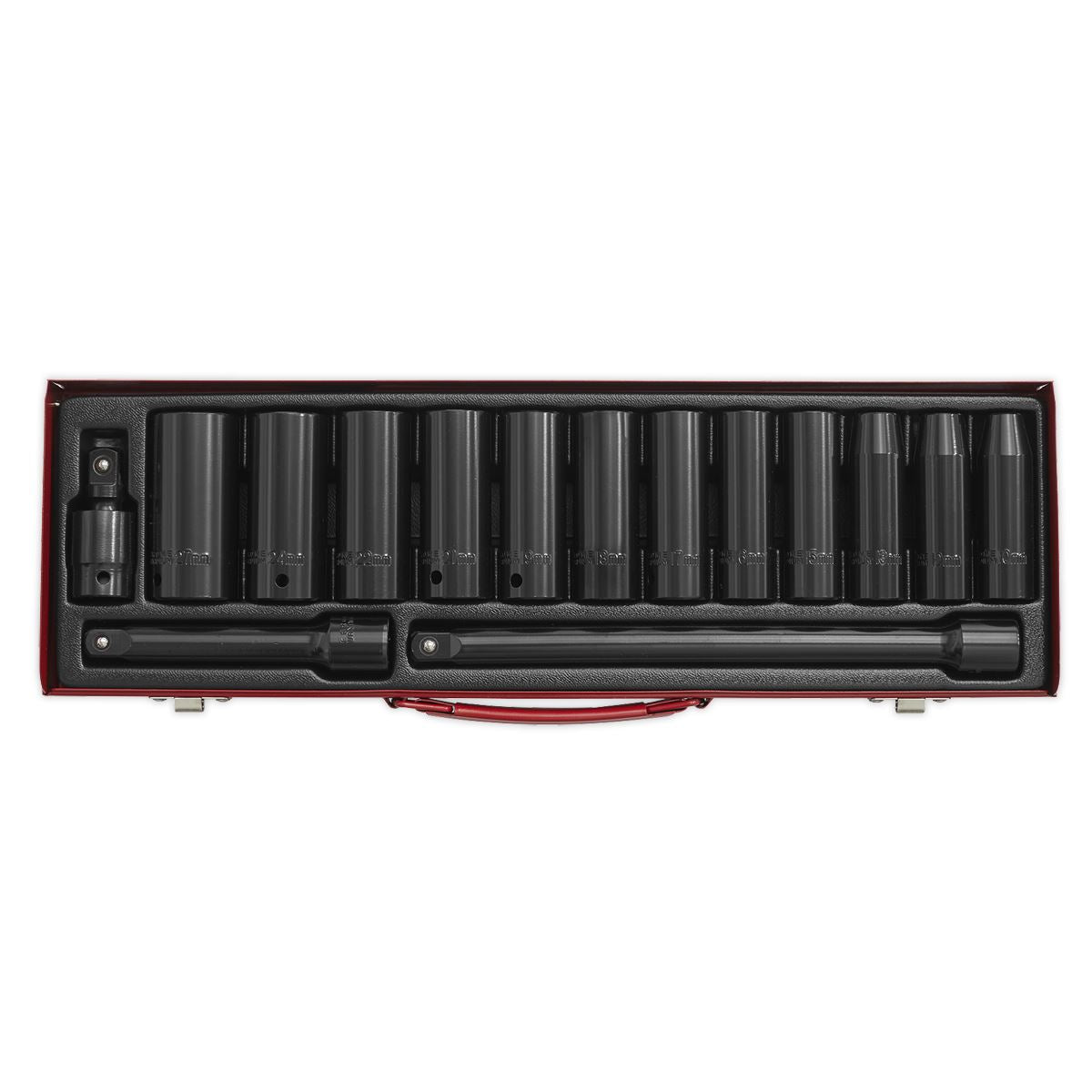 Impact Socket Set 15Pc 1/2Inchsq Drive Deep Metric