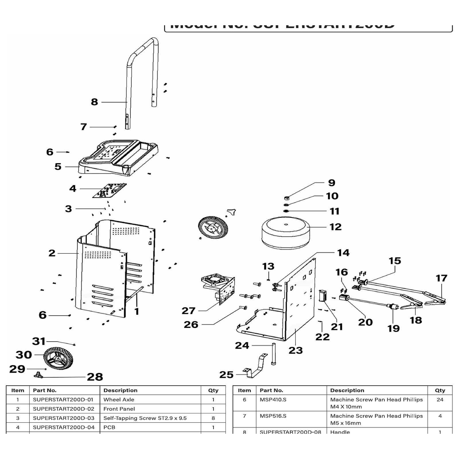 Sealey PCB SUPERSTART200D-04