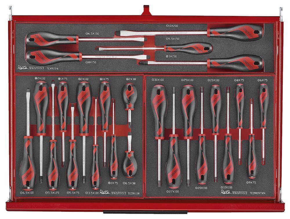 Teng Tools 26" PRO35™ stack FOAM tool kit 418 pieces red