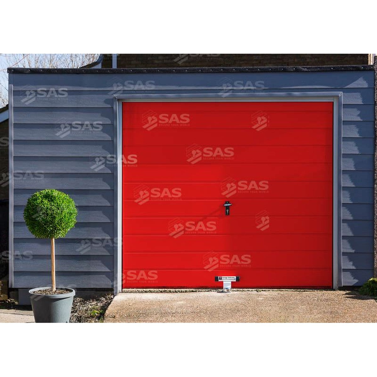 SAS Garage Defender Master and Padlock Bolt Down / White / Lock Keyed Alike