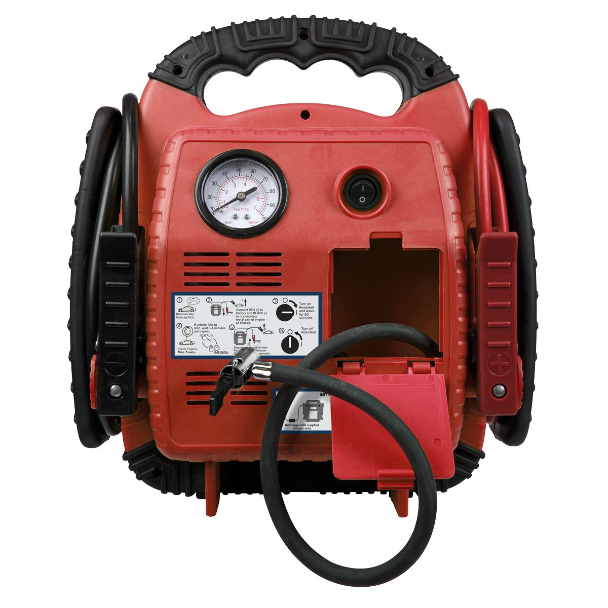 Sealey RoadStart Emergency Jump Start + Compressor 12V 750 Peak Amp RS132