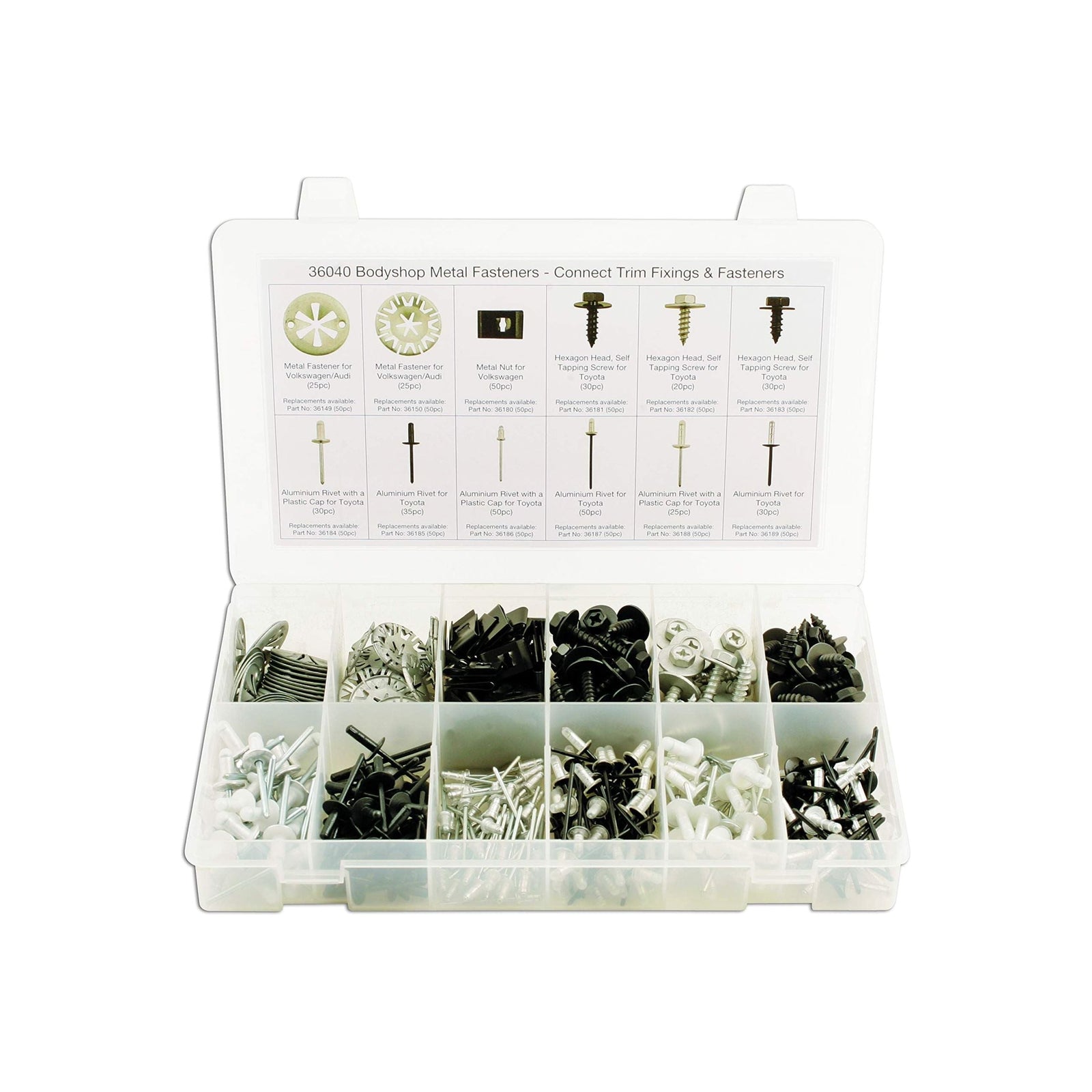 Connect Assorted Bodyshop Metal Fasteners 400pc 36040