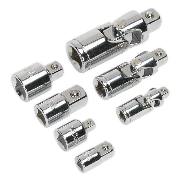 Sealey Premier 7pc 1/4" 3/8" 1/2" Drive Universal Joint Socket Adaptor Set