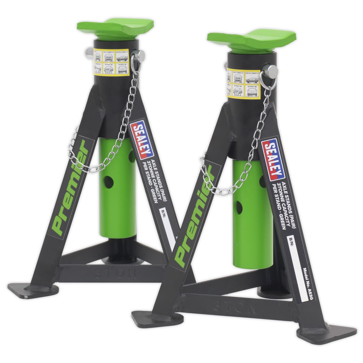 Sealey Trolley Jack 3tonne & AXLe Stands (Pair) 3tonne per Stand Combo