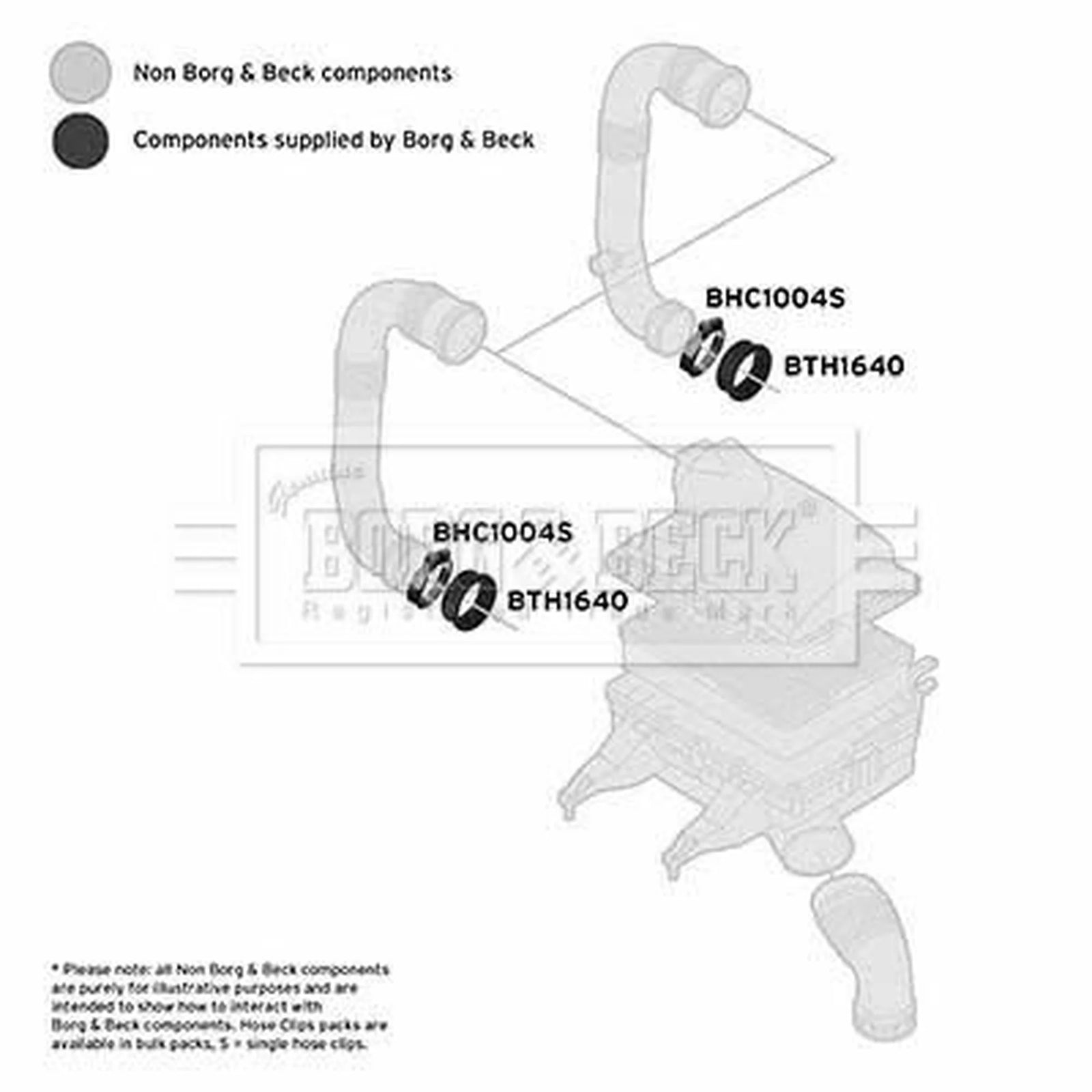 Borg & Beck Intercooler Turbo Charge Air Hose BTH1640