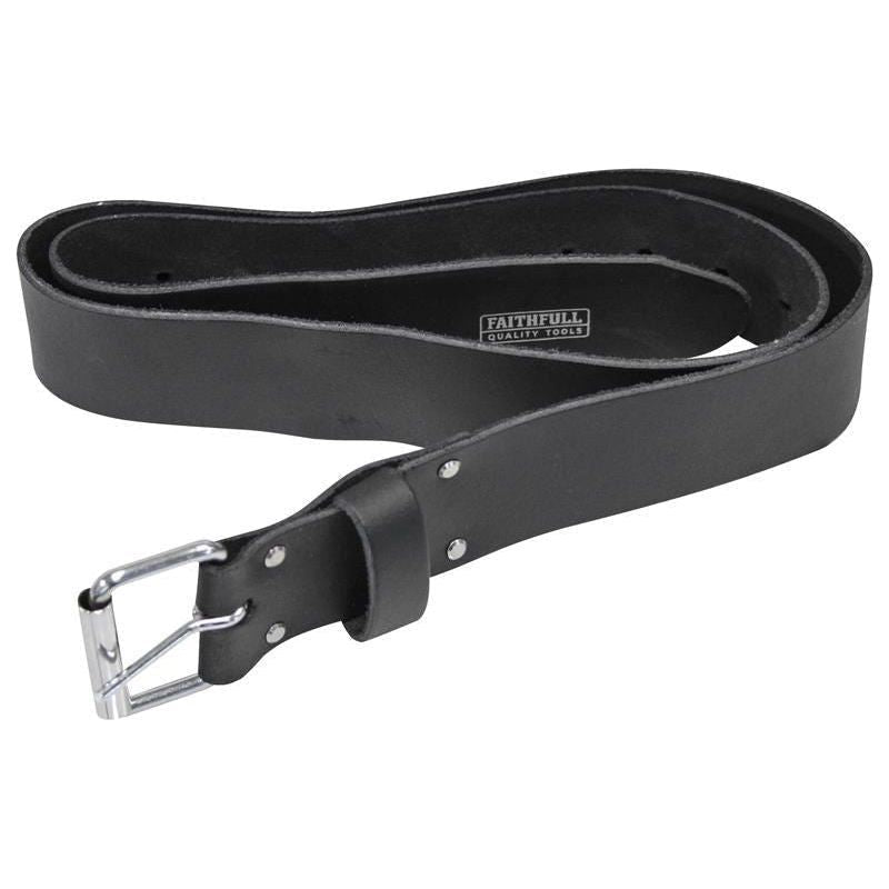 Faithfull Heavy-Duty Leather Belt Black