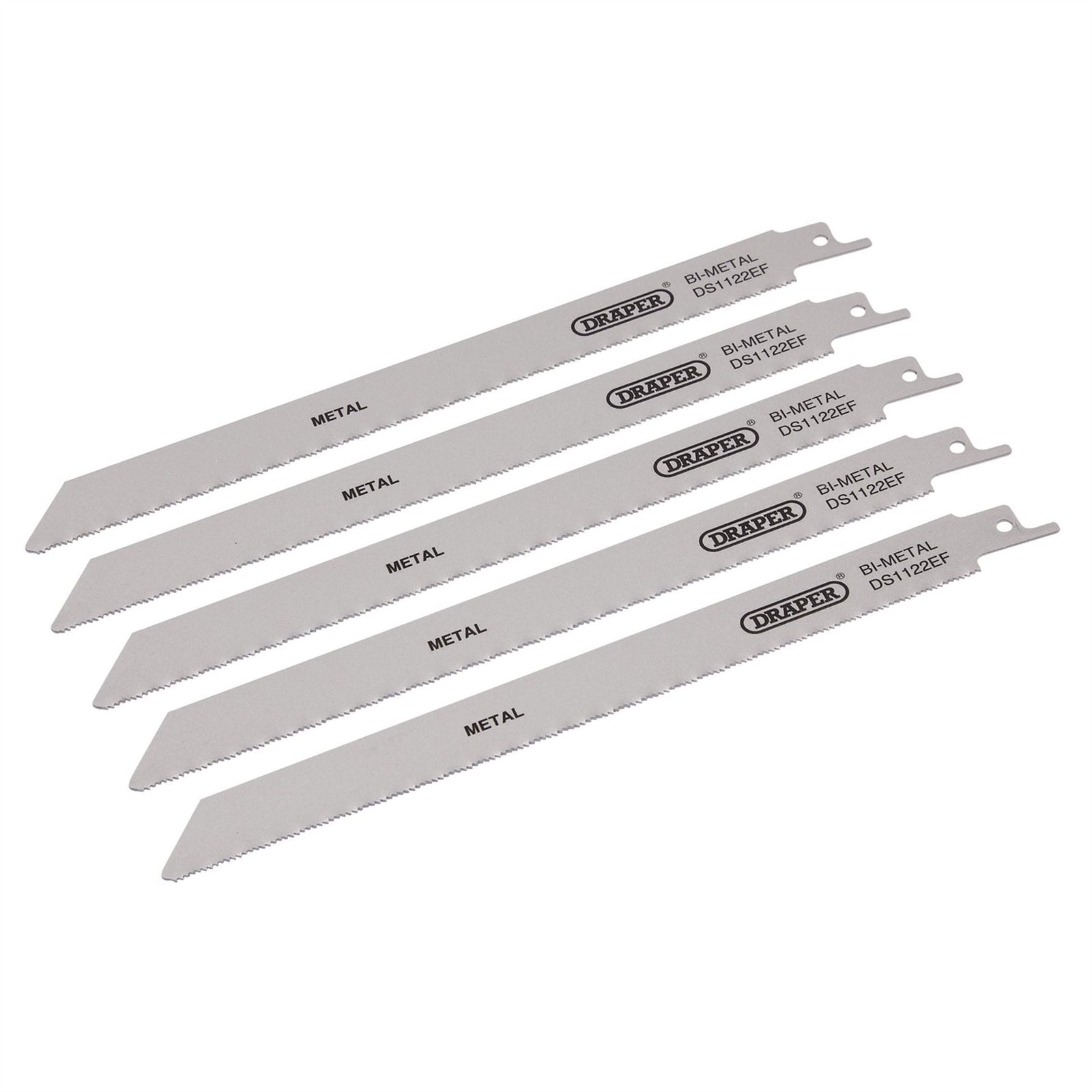 Draper Bi-metal Reciprocating Saw Blades for Metal Cutting, 225mm, 18tpi (Pack o