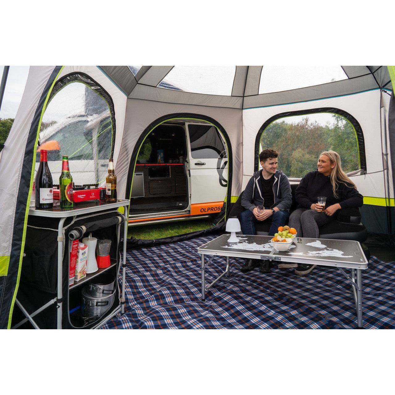 Olpro Hive Campervan Awning (Fibreglass Poles) - with Sleeping Pod