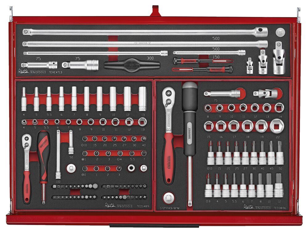 Teng Tools 26" PRO35™ stack FOAM tool kit 418 pieces red
